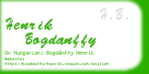 henrik bogdanffy business card